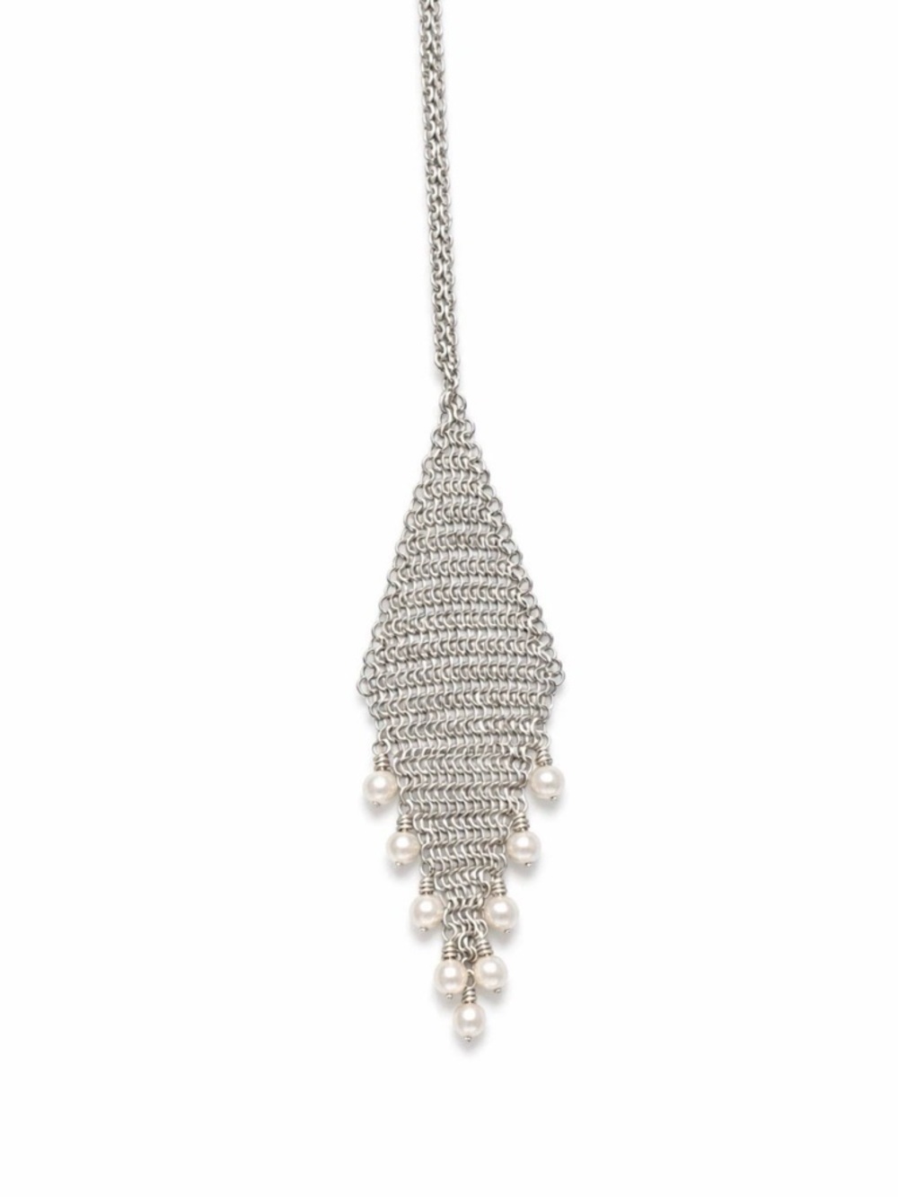 Authentic Tiffany & Co. Elsa Peretti mesh fringe pearl pendant
